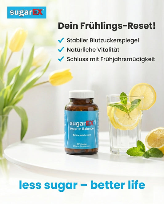 sugarEX - sugar in Balance - Nahrungsergänzungsmittel - Entwickelt um Ihnen zu helfen, Ihren Appetit zu regulieren und den Blutzuckerspiegel zu normalisieren