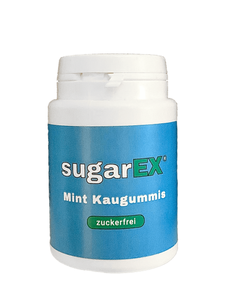 sugarEX Mint Kaugummis - zuckerfrei- (65 g je Dose) - Verkauf im Set zu 6 Dosen